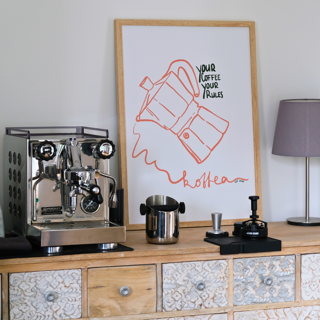 Poster "your coffee your rules"