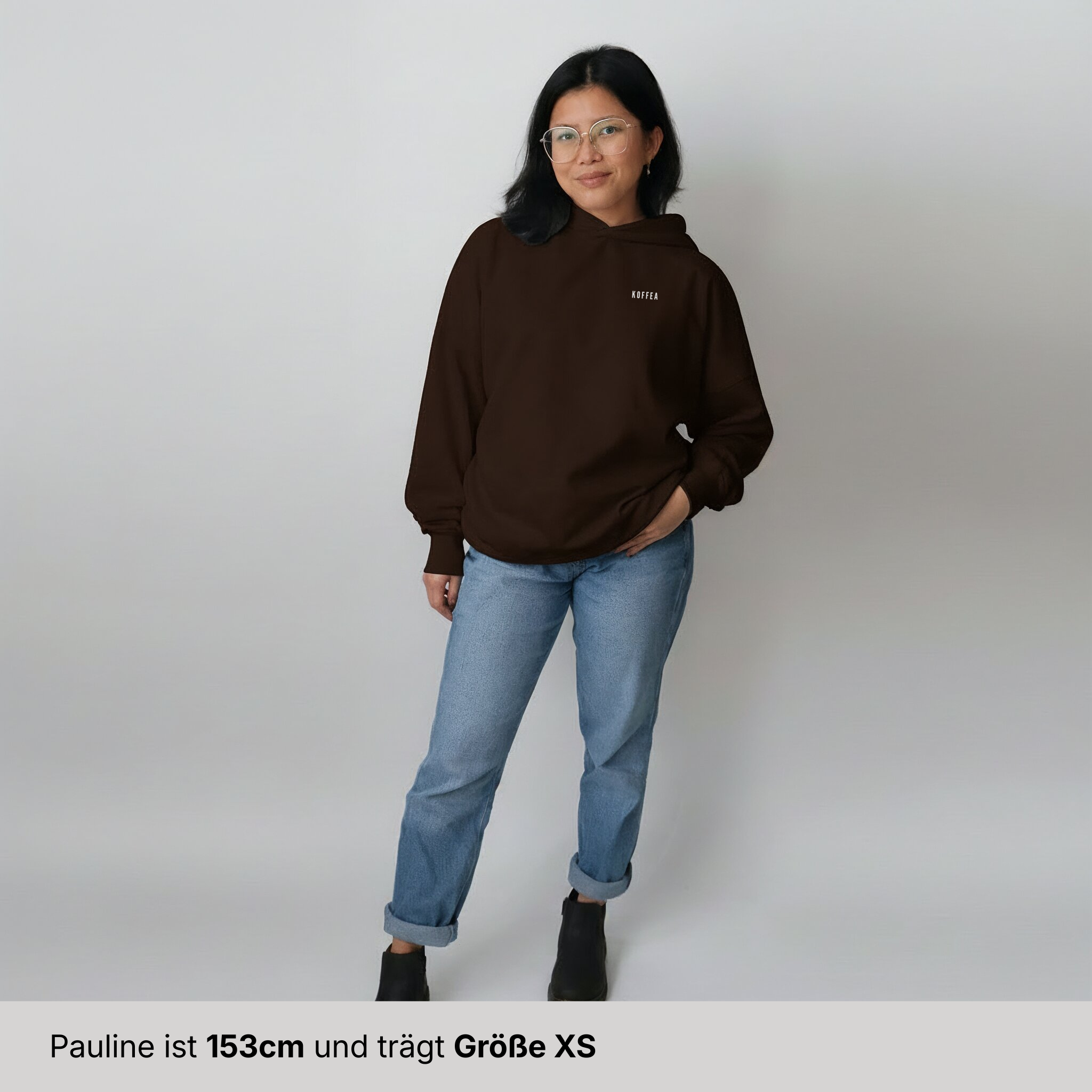 Einzelpiece - Oversize Hoodie - "I Wanted Coffee" Brown
