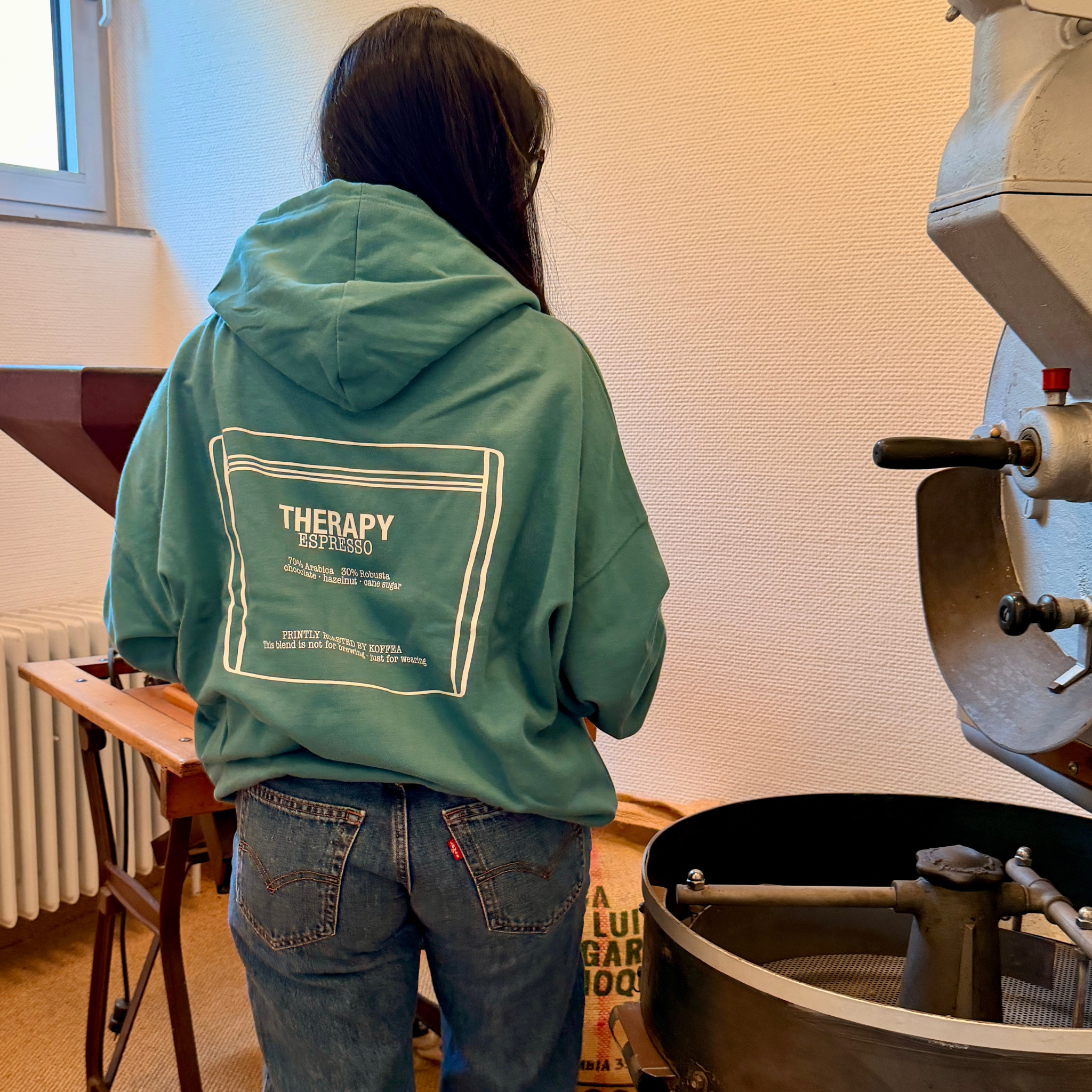 Unisex Oversize Hoodie "THERAPY ESPRESSO"