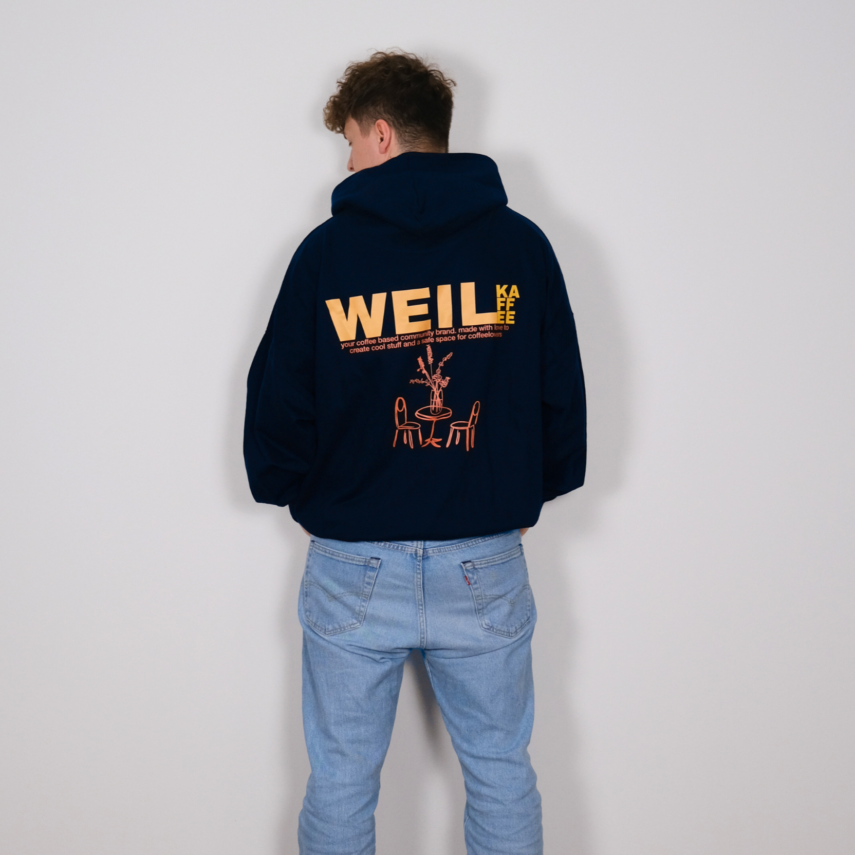 Unisex Oversize Hoodie "Weil Kaffee (yellow version)"