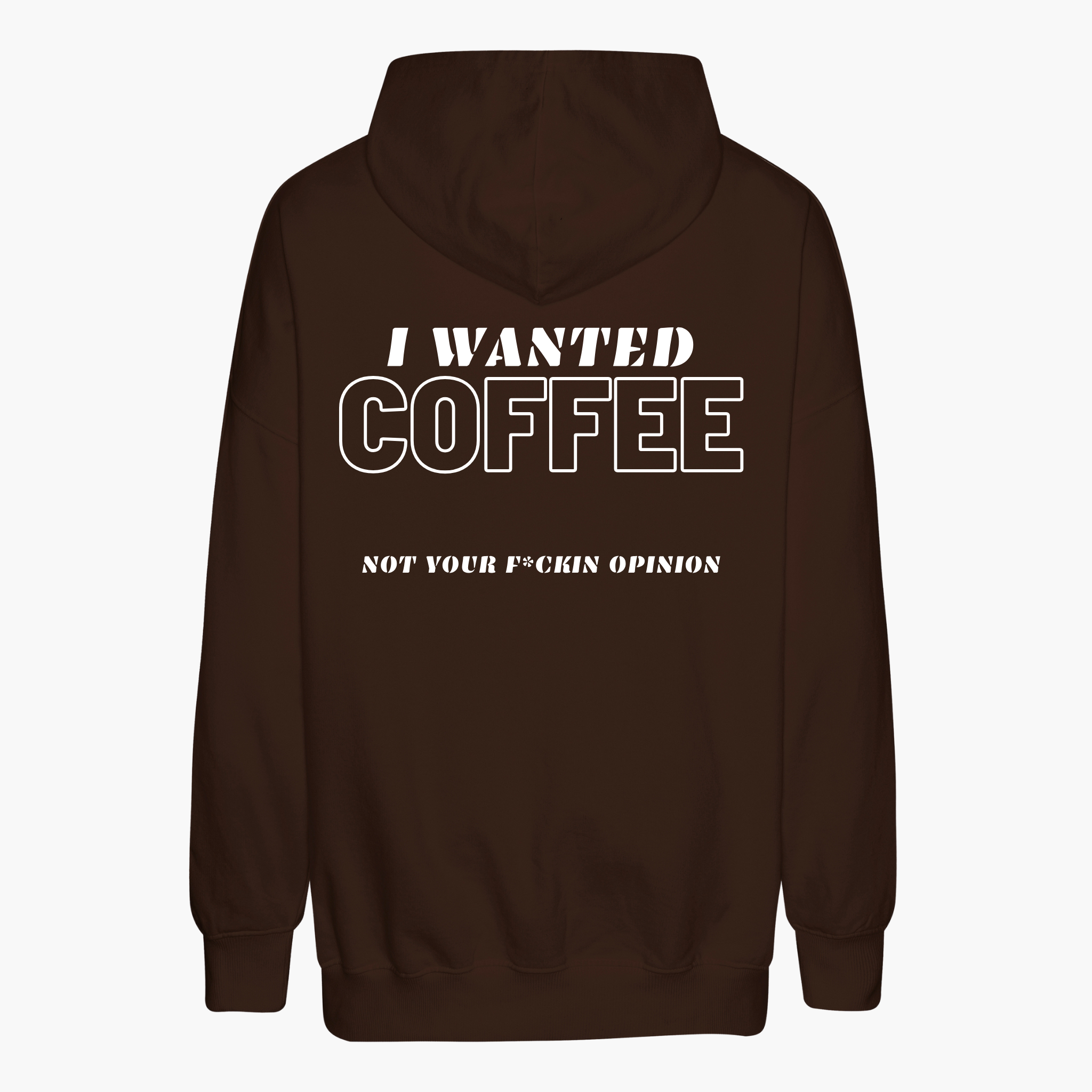 Einzelpiece - Oversize Hoodie - "I Wanted Coffee" Brown