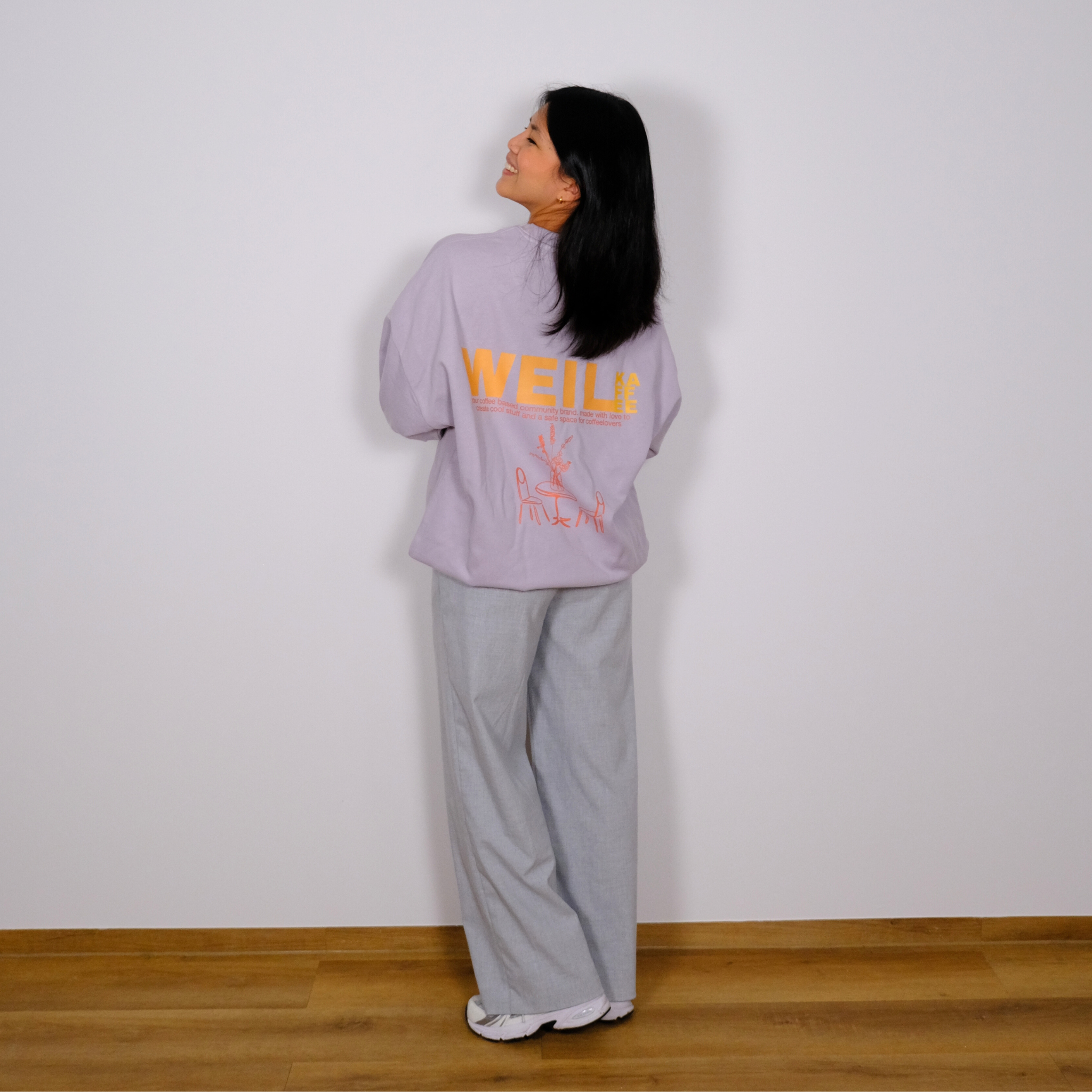 Oversize Sweatshirt "Weil Kaffee (Yellow Version)"