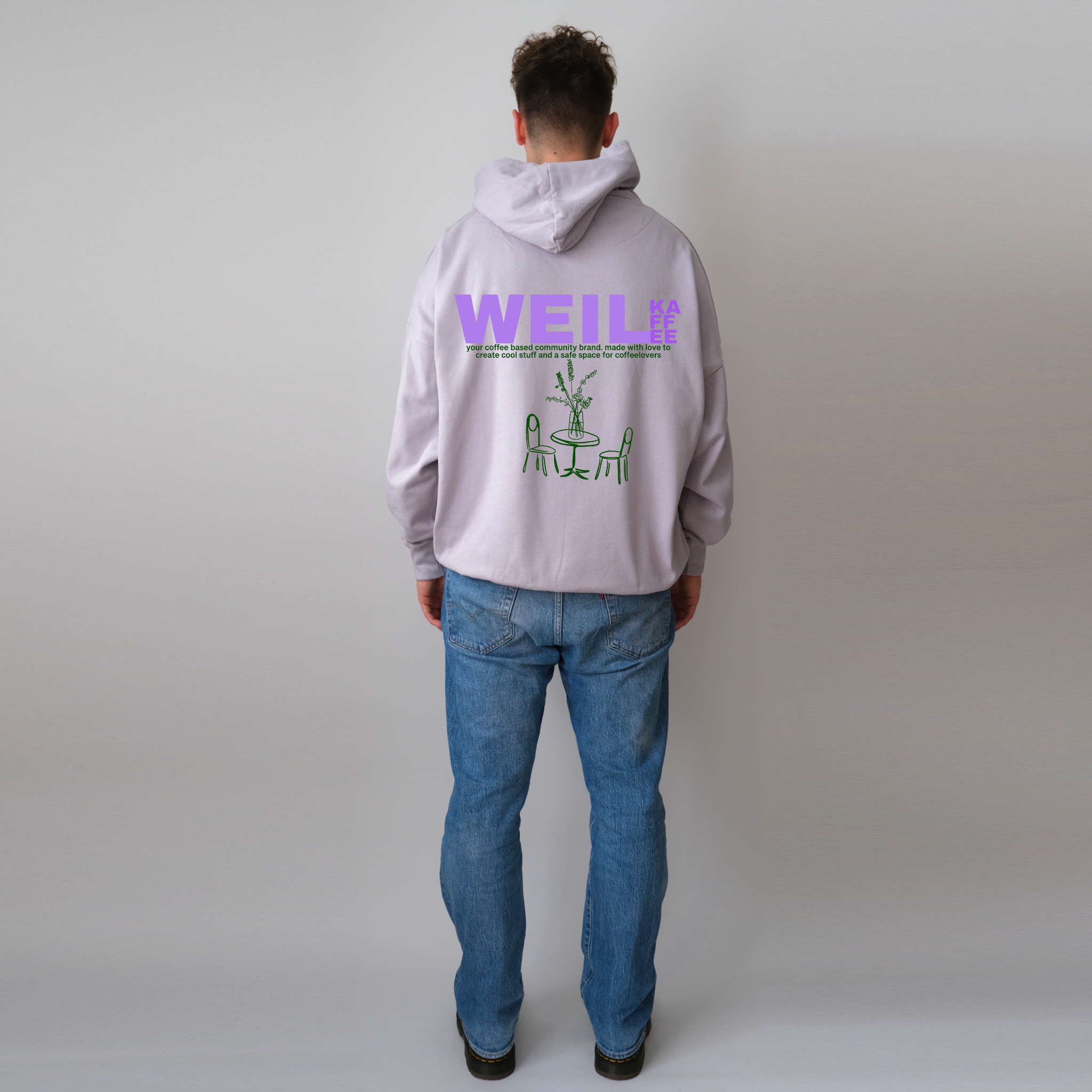 WEIL KAFFEE (green version) - Unisex Oversize Hoodie