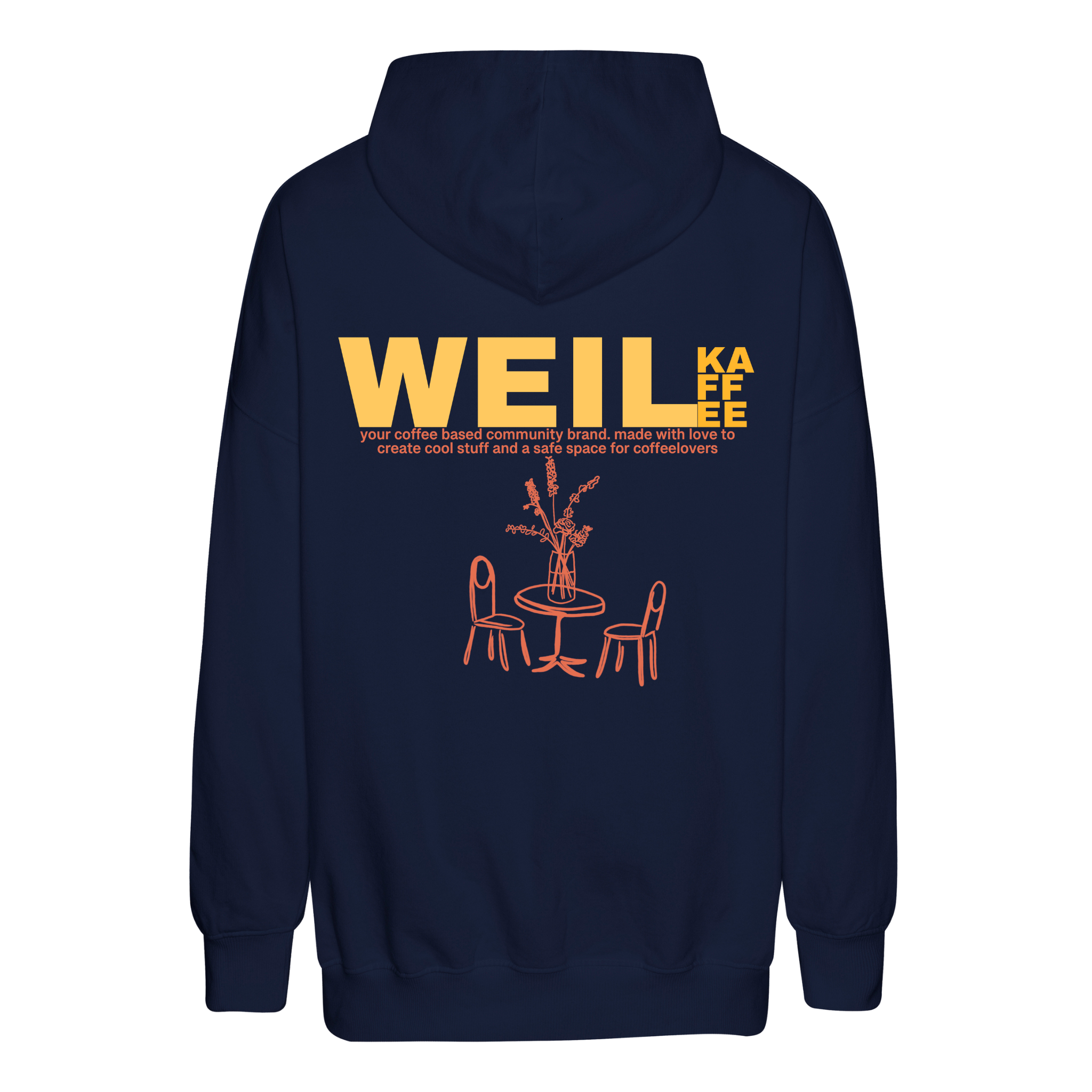 Unisex Oversize Hoodie &quot;Weil Kaffee (yellow version)&quot;