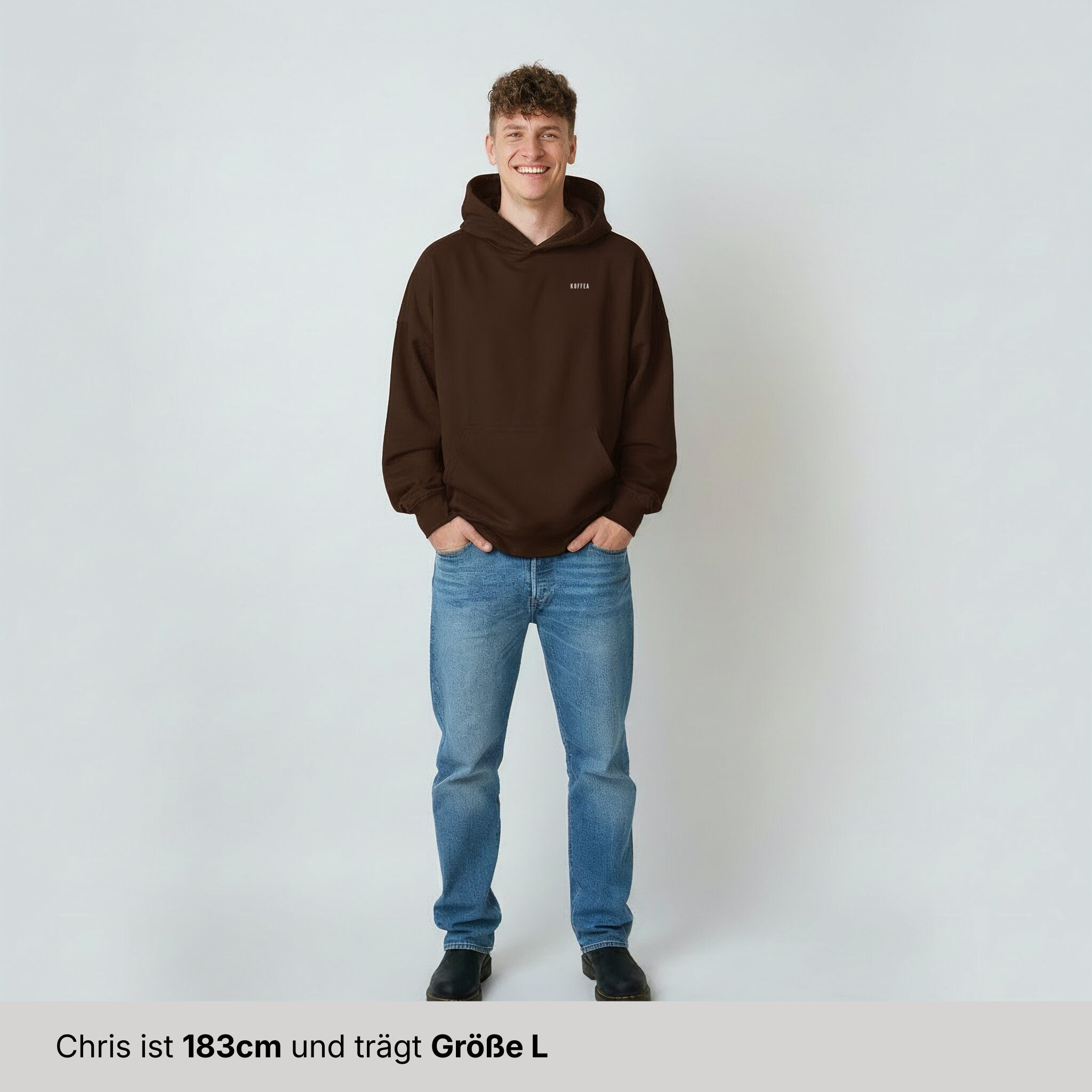 Einzelpiece - Oversize Hoodie - "I Wanted Coffee" Brown