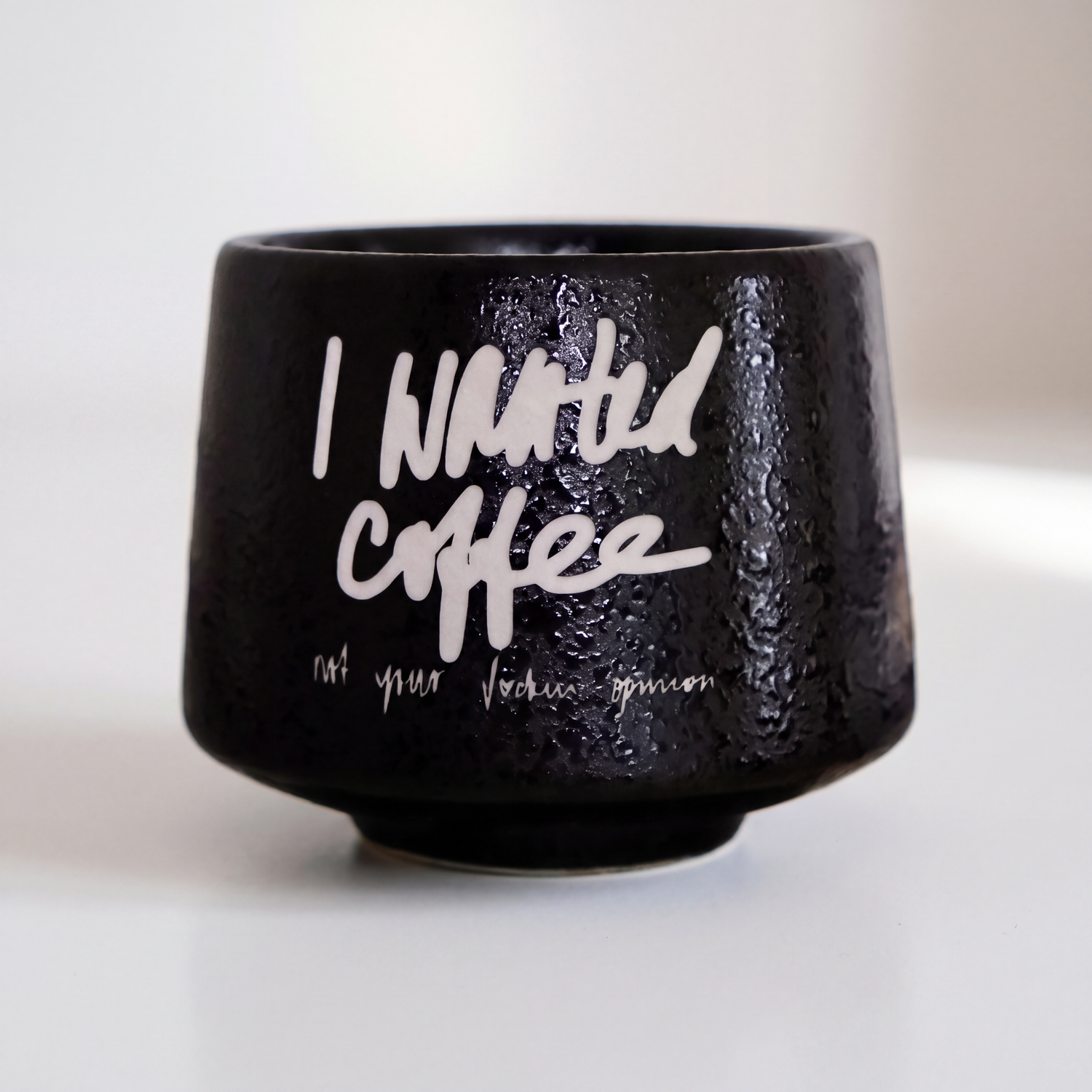 "I Wanted Coffee" - Handgezeichnete Keramiktasse