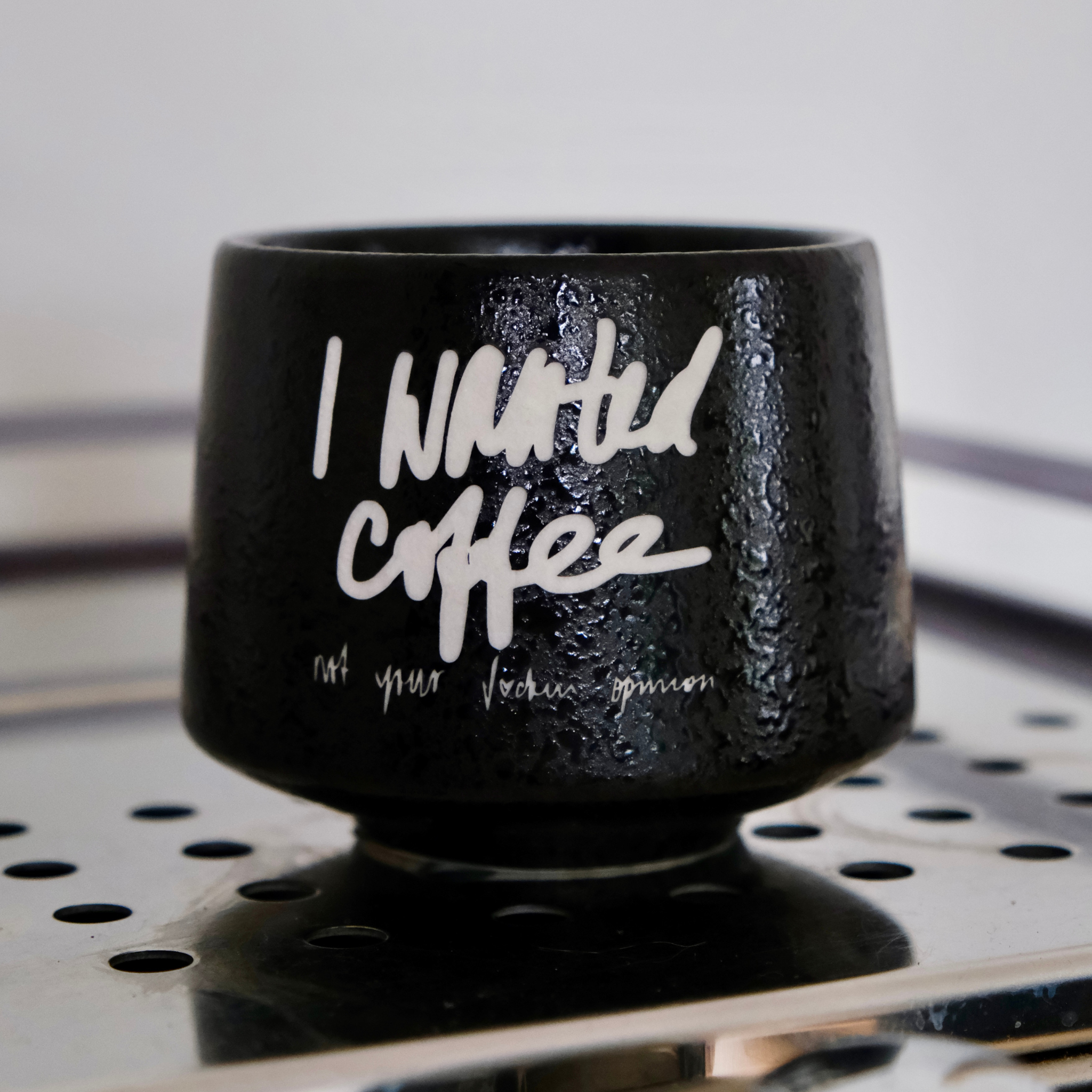 "I Wanted Coffee" - Handgezeichnete Keramiktasse
