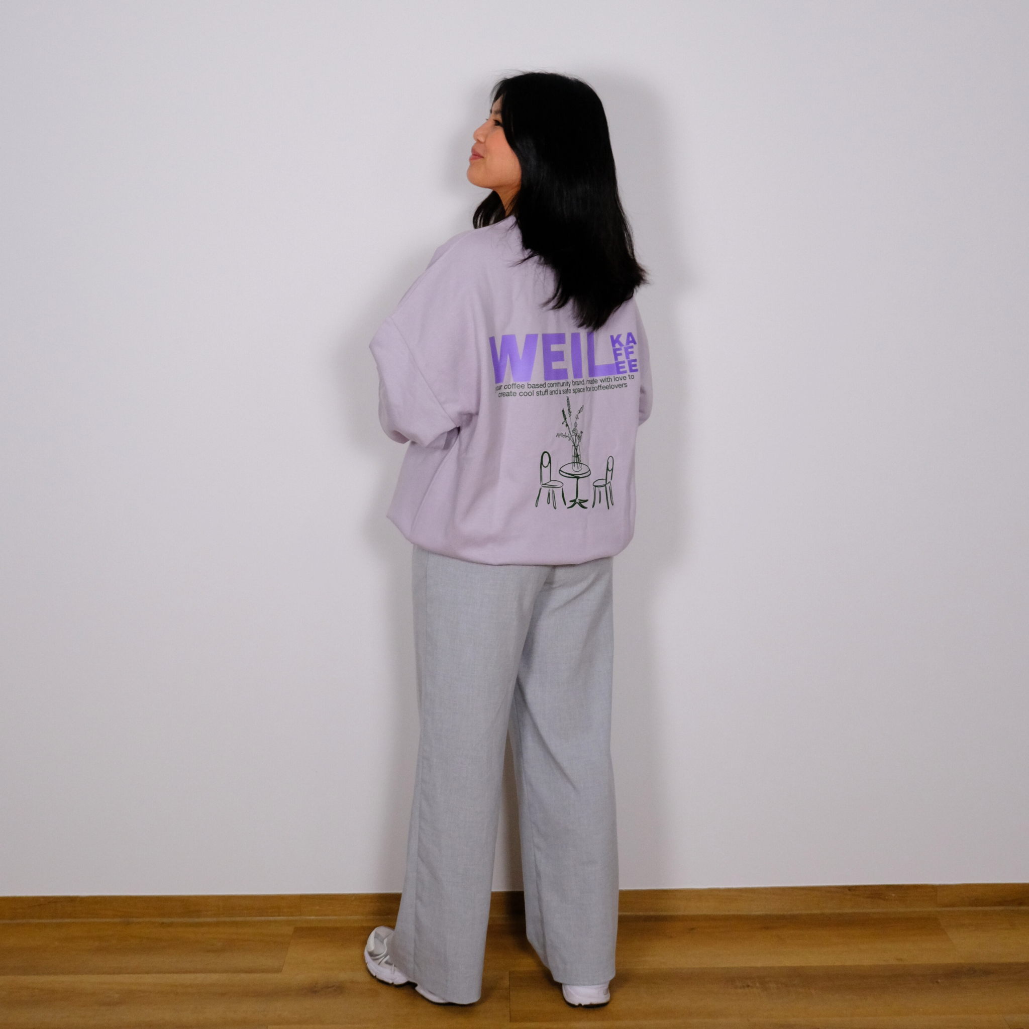 Oversize Sweatshirt "Weil Kaffee (Green Version)"