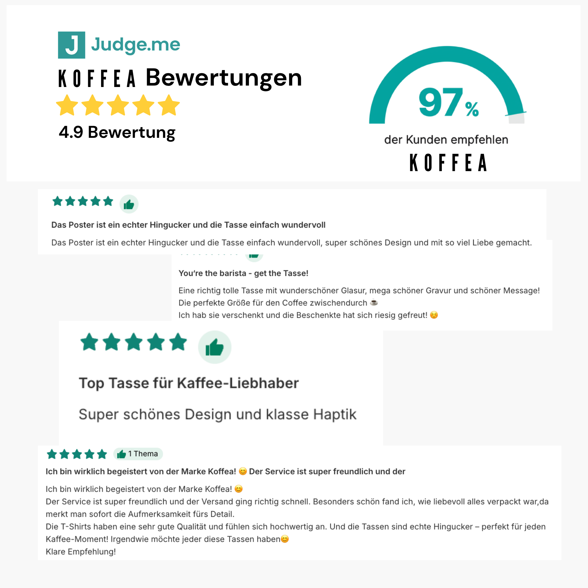 "Kaffee trinken" - Handgezeichnete Keramiktasse