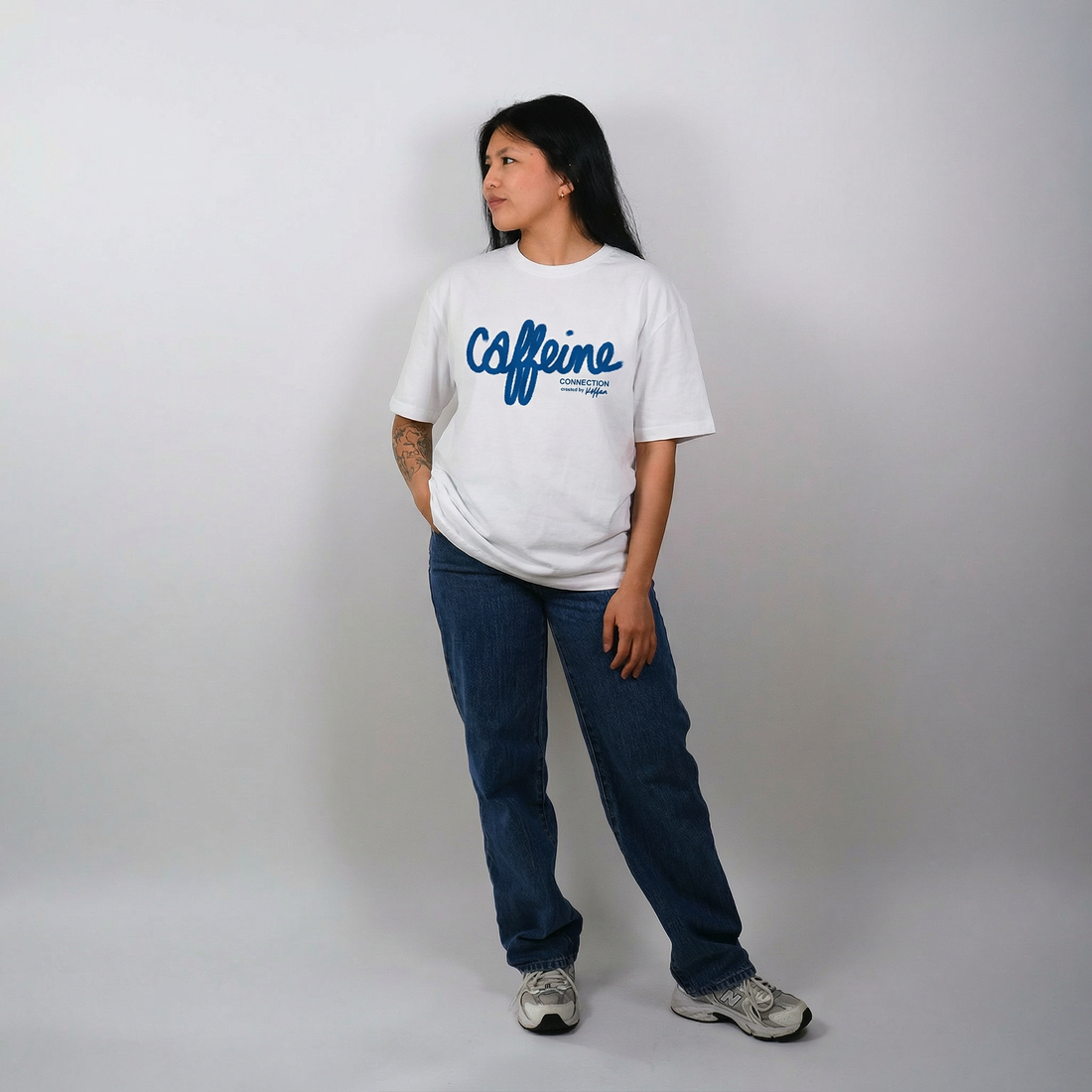 Einzelpiece - Oversize Shirt - "Caffeine Connection" White