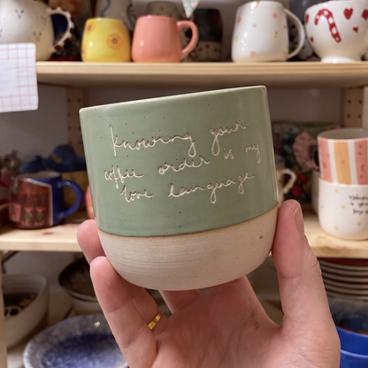 "Coffee Order" - Handgezeichnete Keramiktasse
