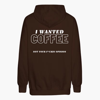 Einzelpiece - Oversize Hoodie - "I Wanted Coffee" Brown