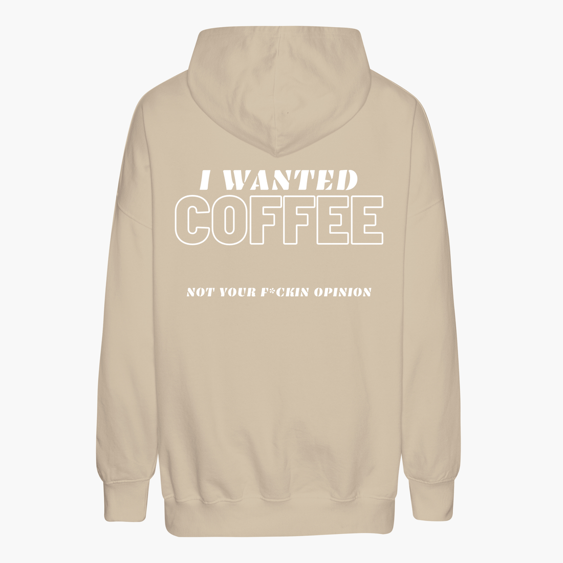 Einzelpiece - Oversize Hoodie - "I Wanted Coffee" Sand