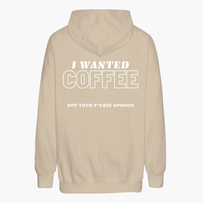 Einzelpiece - Oversize Hoodie - "I Wanted Coffee" Sand